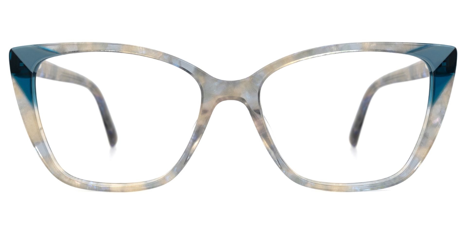 Kaula Blumendruck-Blau Cateye Brille0