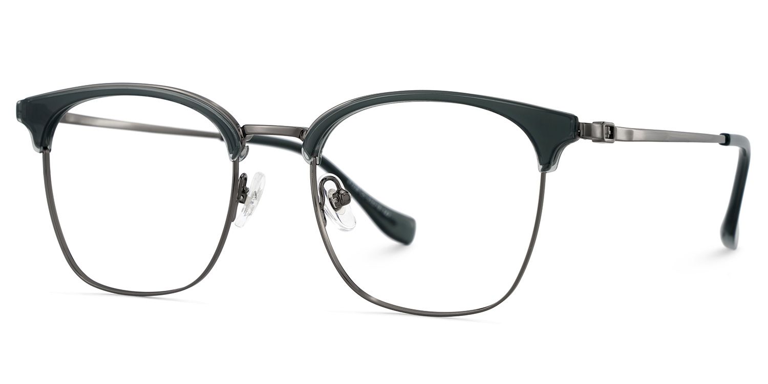 Leon Schwarz Browline Gemischte-Materialien Brille2