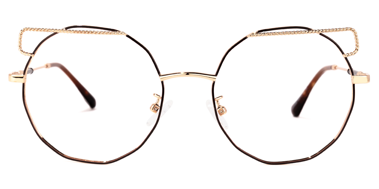 Vada Gold-Dunkelrot Geometrisch Brille0