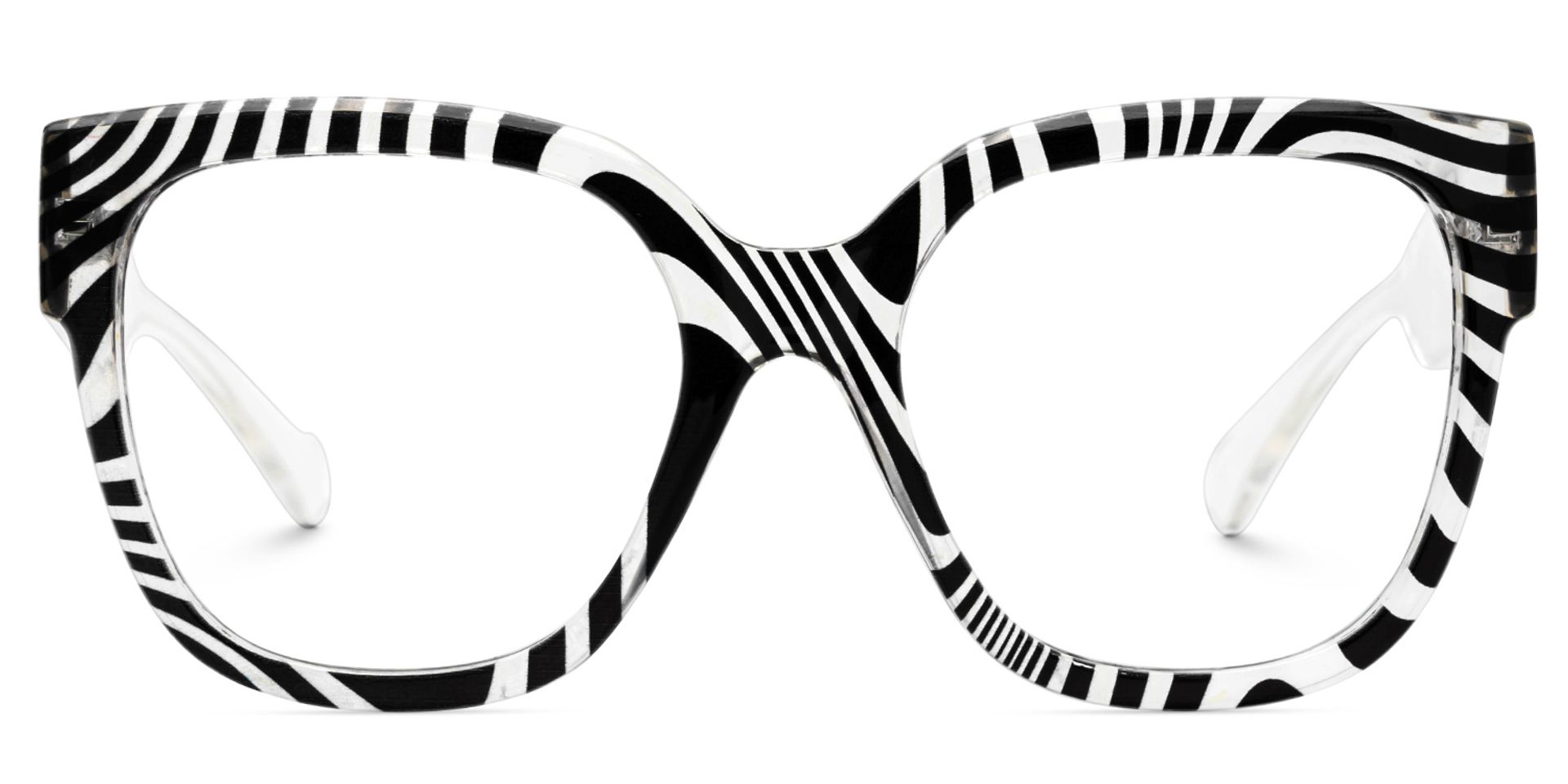 Trisha Schwarz-Weiß Quadratisch Brille3