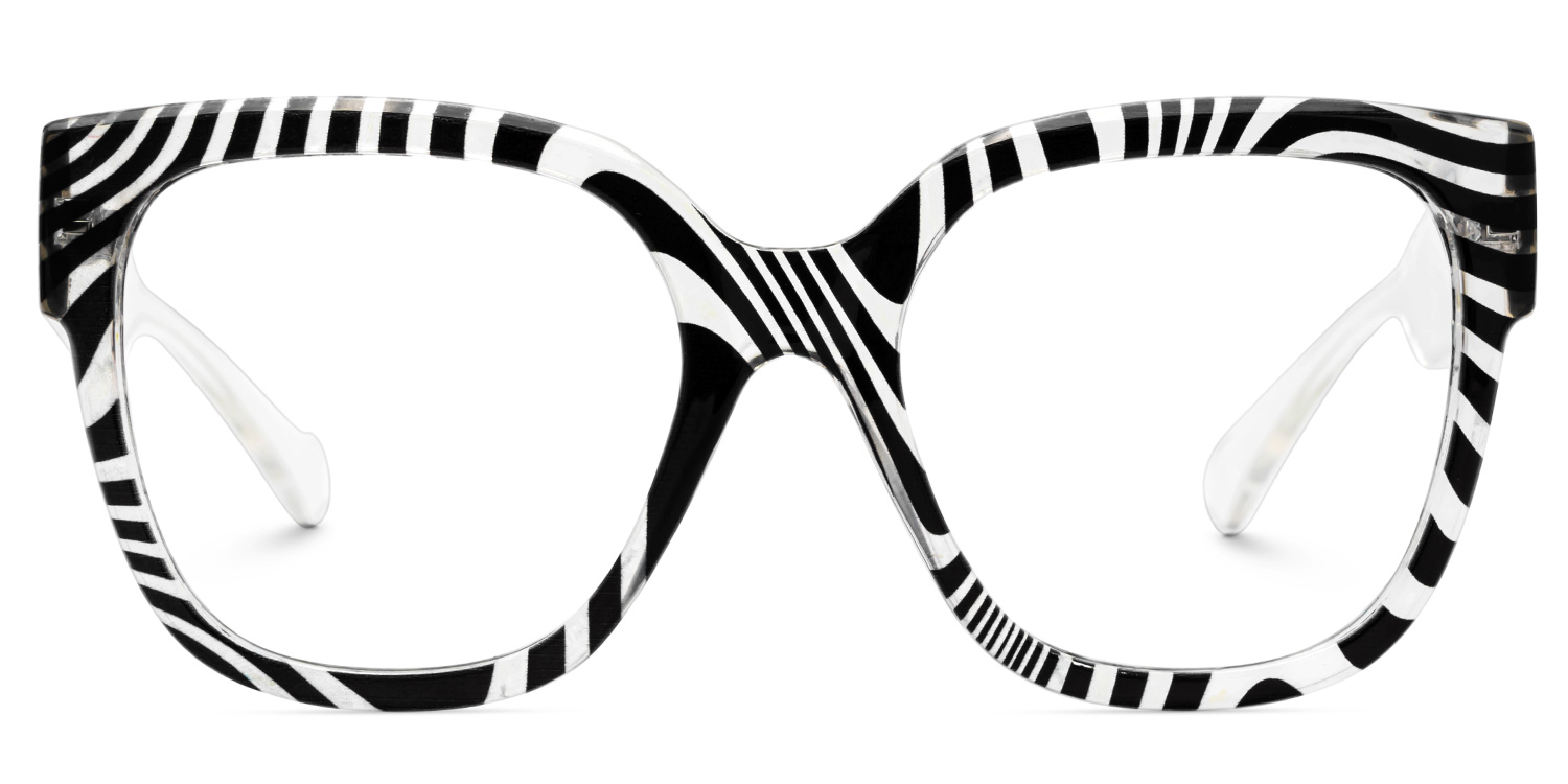 Trisha Schwarz-Weiß Quadratisch Brille3