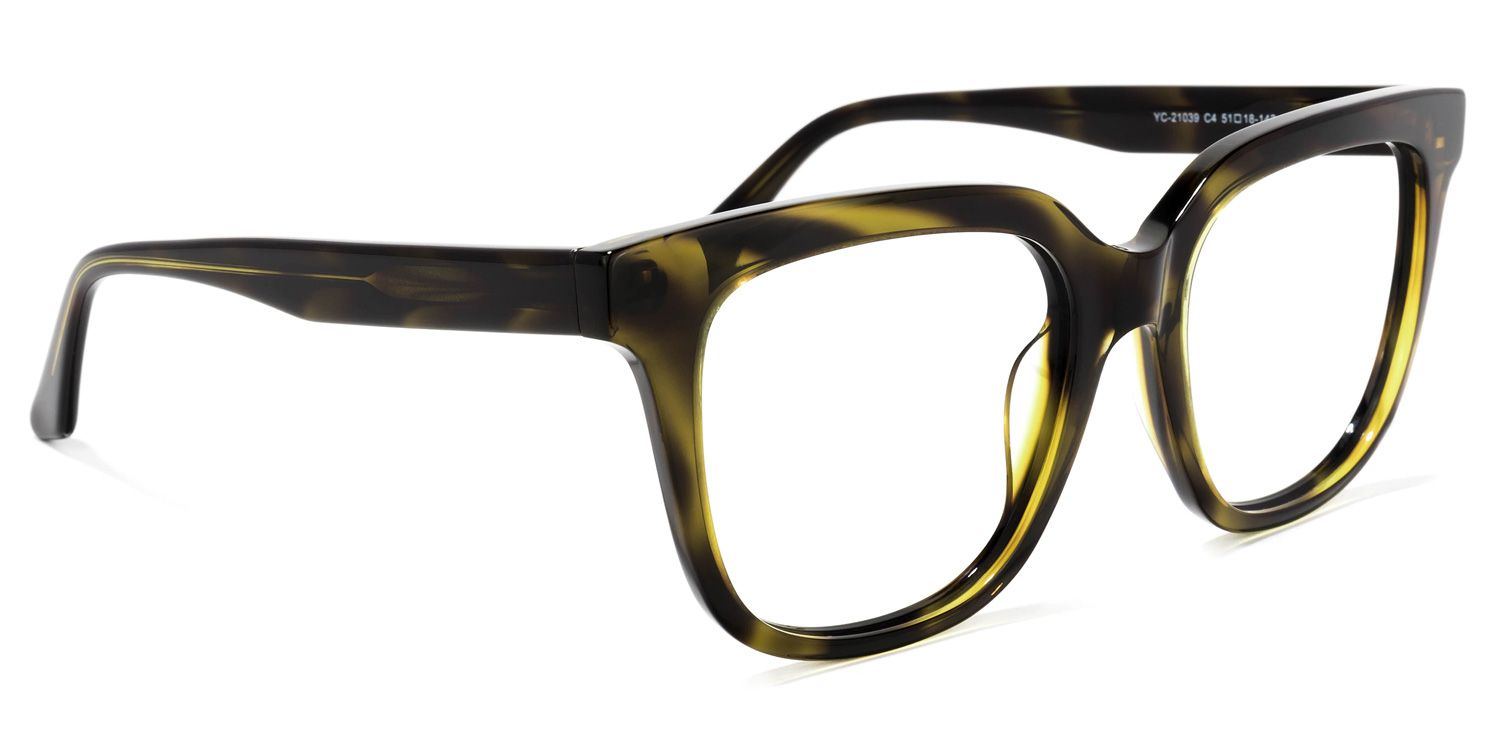 Quiana Grün-Tortoise Quadratisch Brille2