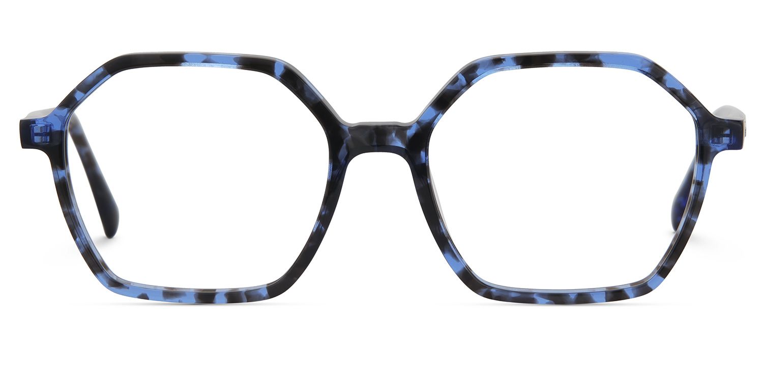 Mollie Schwarz-Blau Geometrisch Brille0