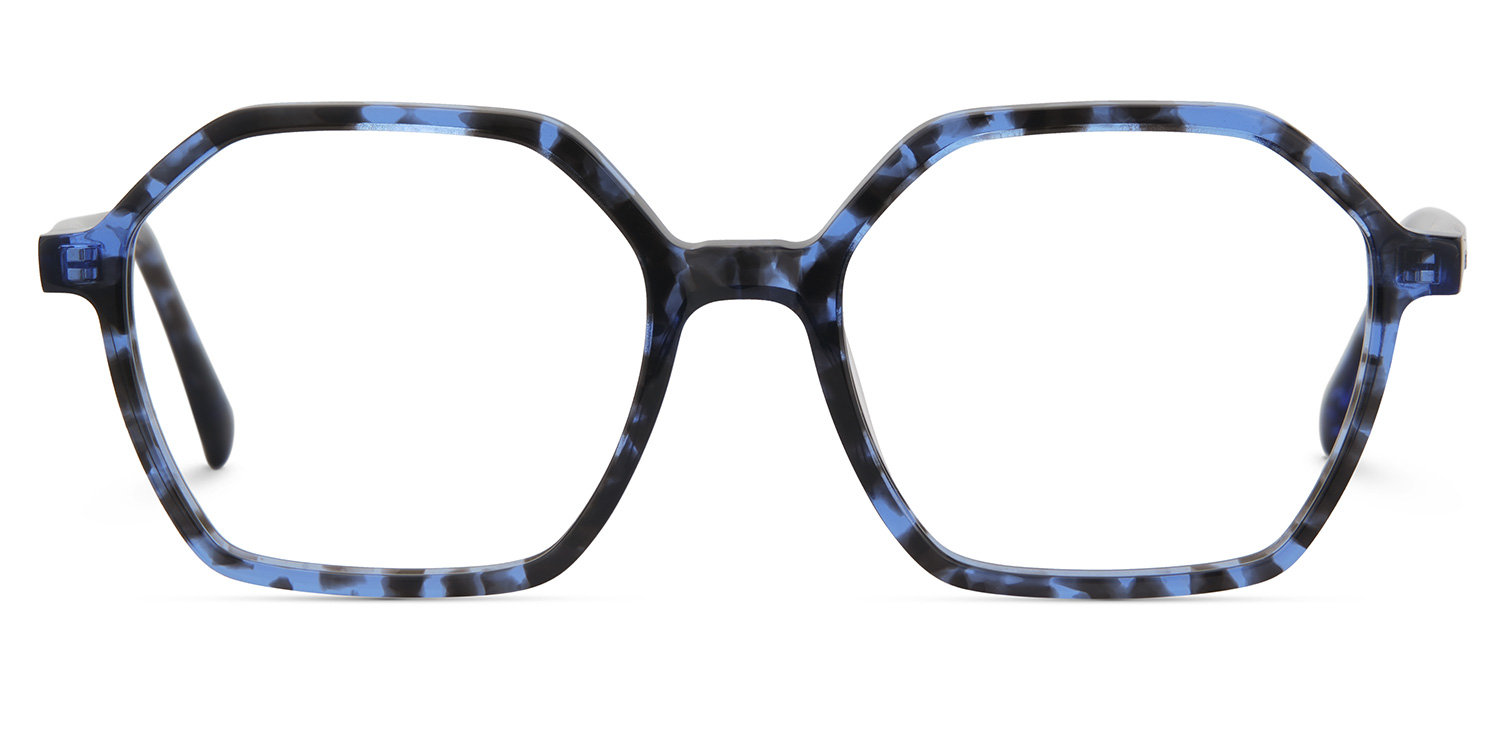 Mollie Schwarz-Blau Geometrisch Brille gutes Bild