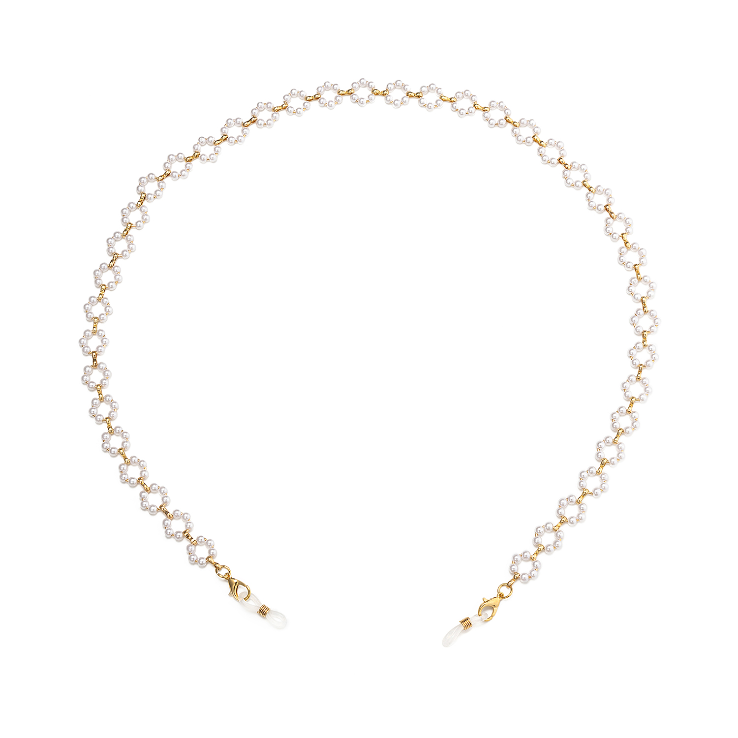 ZEELOOL Joni Weiß Perle Brillenkette
