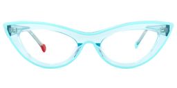 Yuki Blau Klar Cateye Brille0