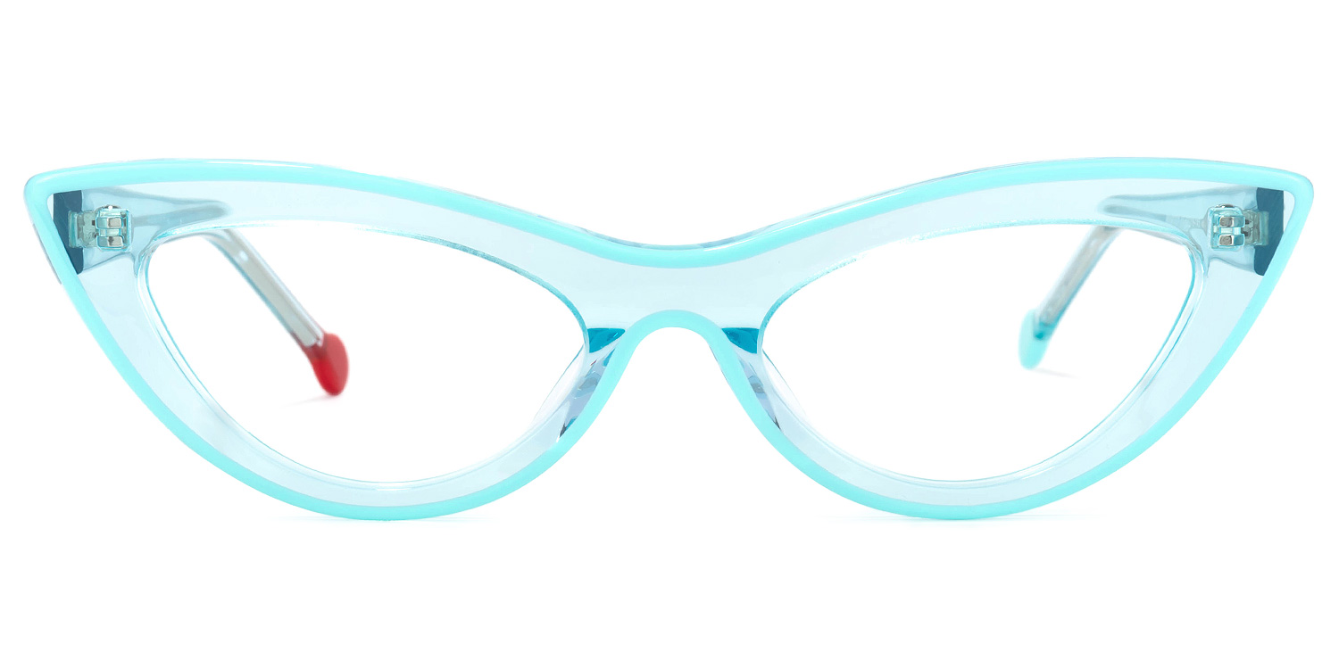 Yuki Blau Klar Cateye Brille