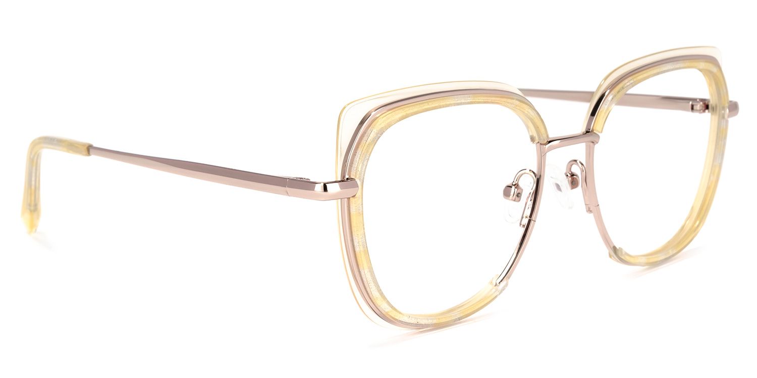 Linda Gelb Quadratisch Brille2