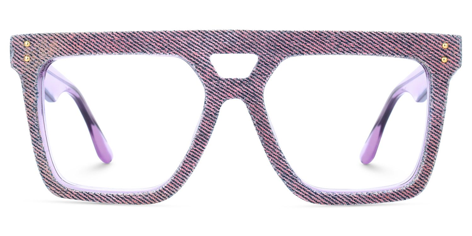 Rubin Lila Quadratisch Acetat Brille0