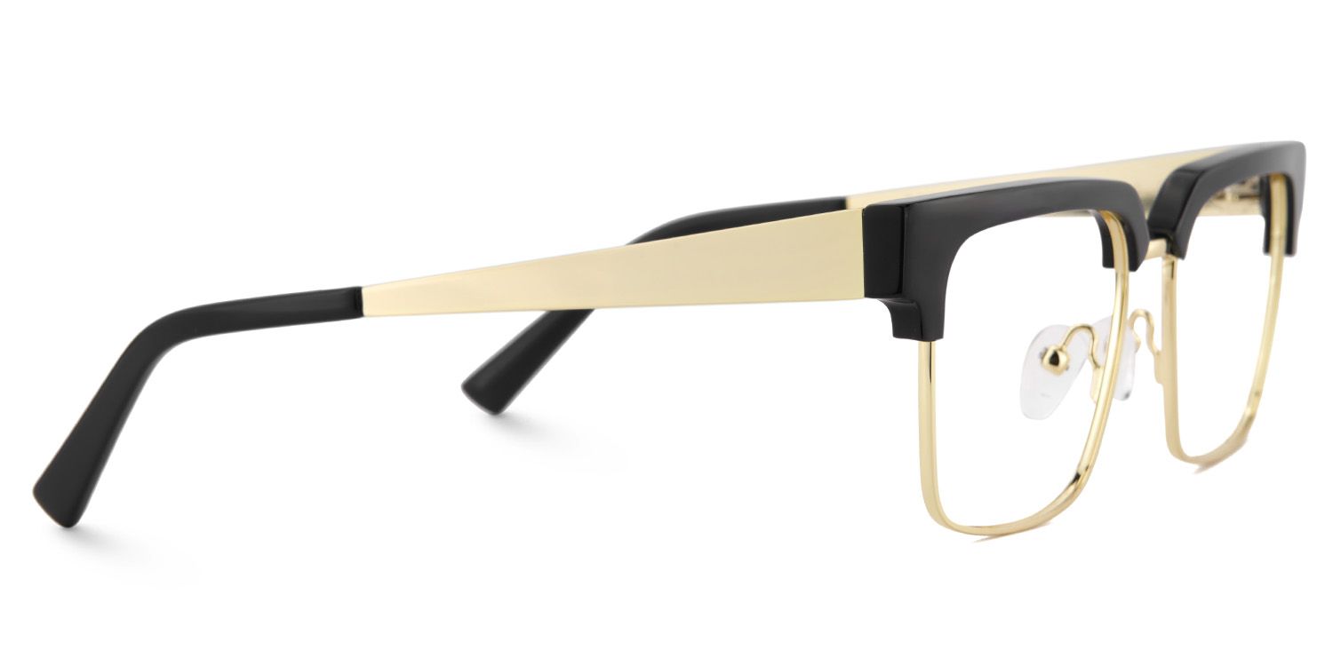 Gerena Schwarz-Gold Browline Gemischte-Materialien Brille4