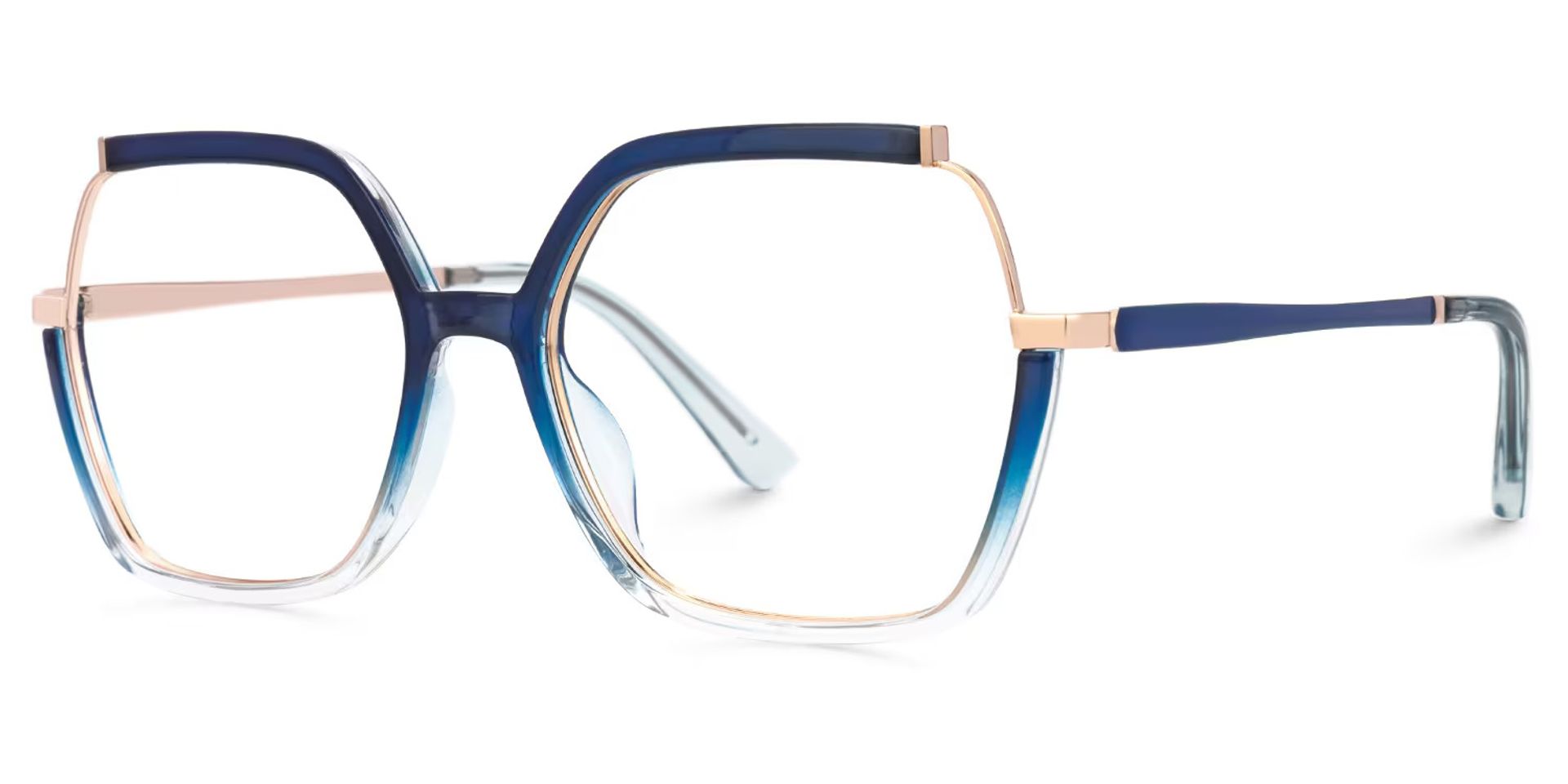 Yulisa Blau Quadratisch Gemischte Materialien Brille4