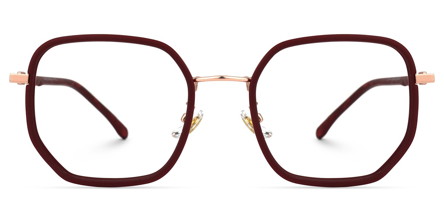 Kimi Dunkelrot Geometrisch Brille0