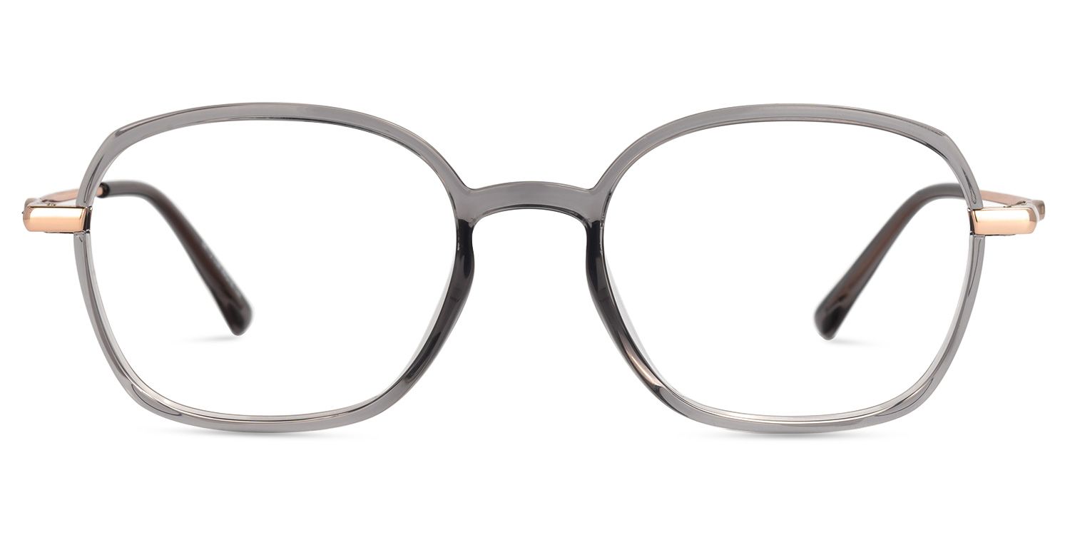 Maisie Grau Klar Quadratisch Brille0
