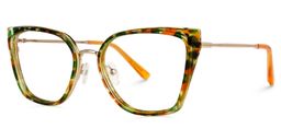 Fleming Grün-Orange Cateye Brille1