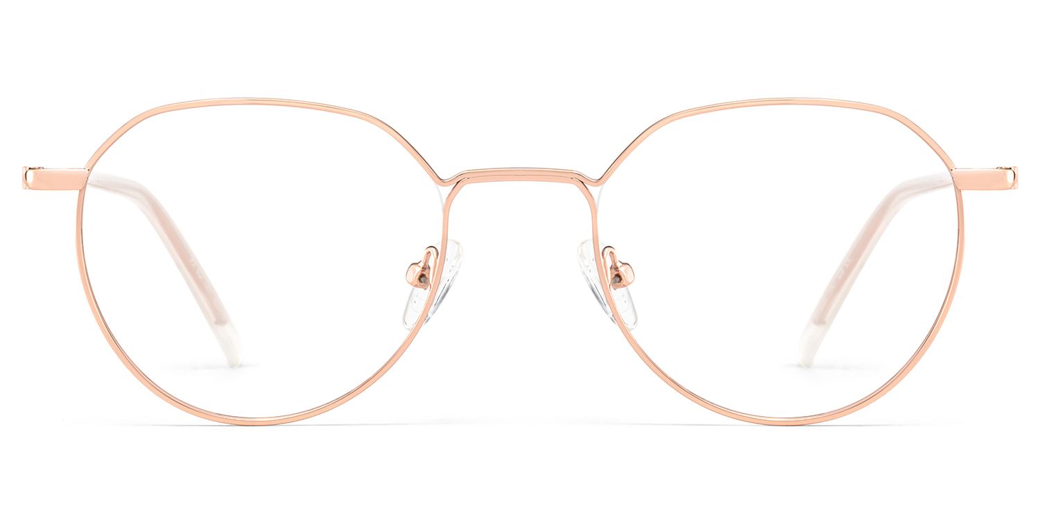 Thea Gold Geometrisch Metall Brille2