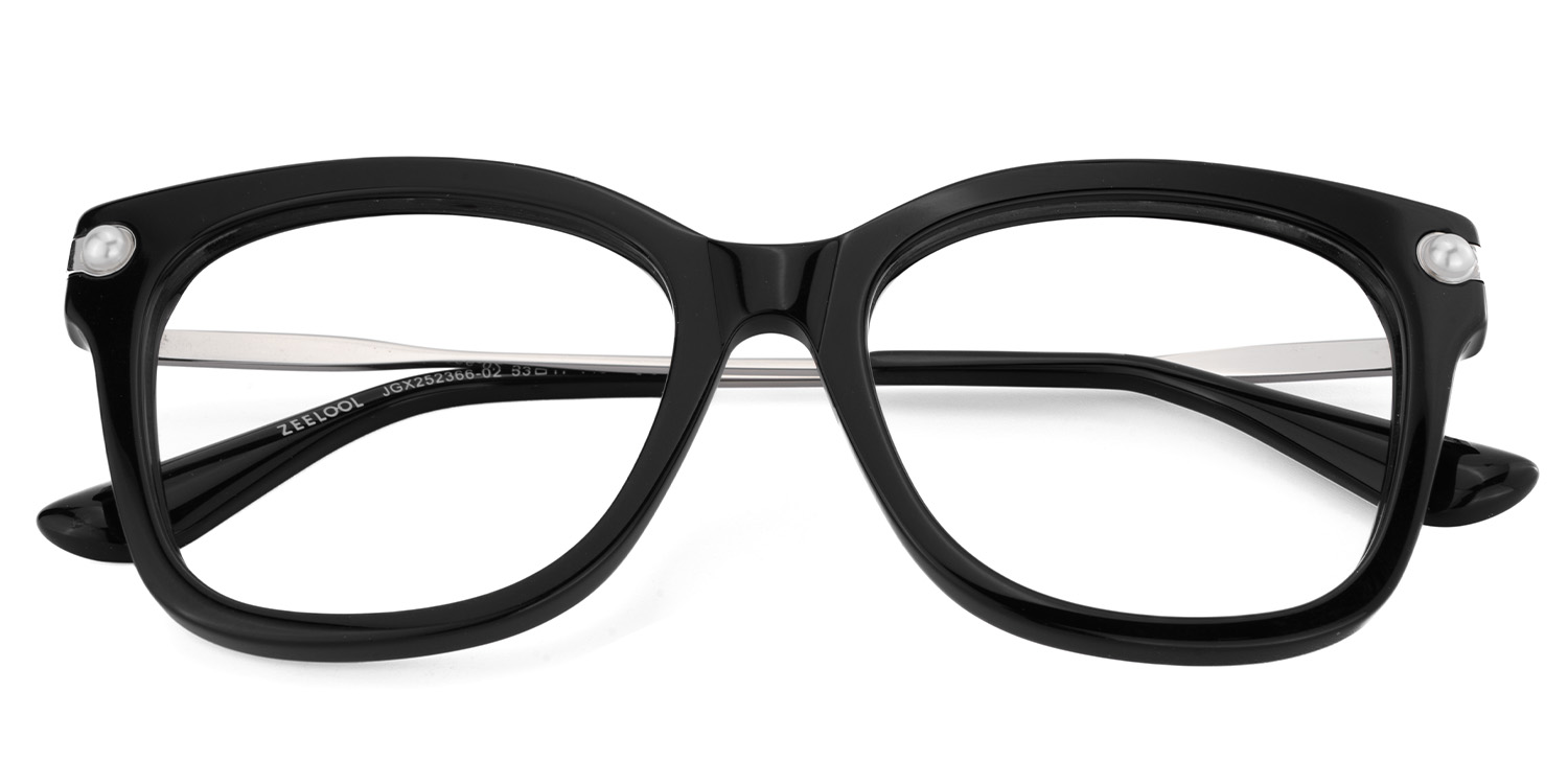 Vernella Schwarz Quadratisch Brille1