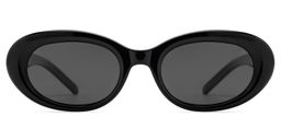 Shirley Schwarz Oval Sonnenbrille0