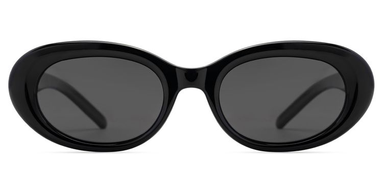 Shirley Schwarz Oval Sonnenbrille