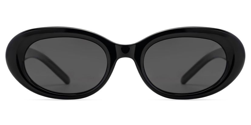 Shirley Schwarz Oval Sonnenbrille