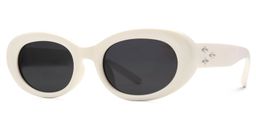 Shirley Weiß Oval Sonnenbrille1