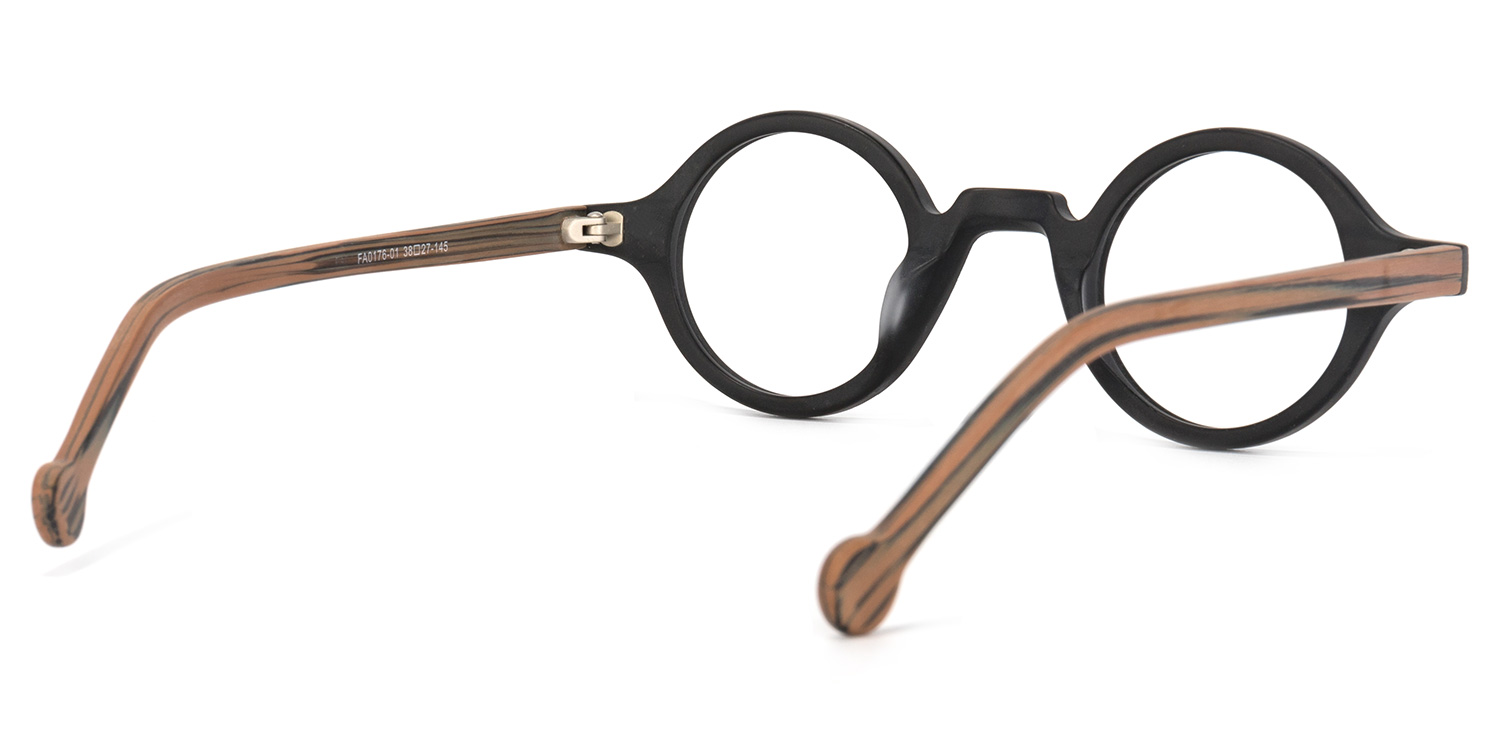 Arale Schwarz Vollrand Rund Brille3