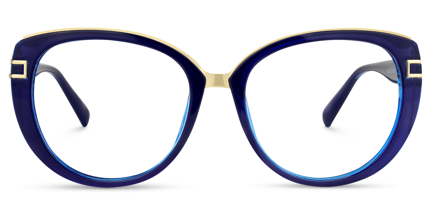 Oval Blaue Cateye Brille0