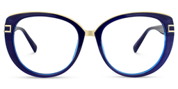 Oval Blaue Cateye Brille0