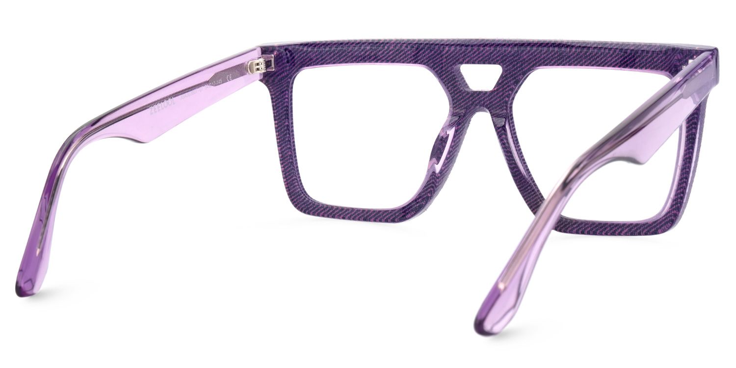 Rubin Lila Quadratisch Acetat Brille3