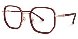 Kimi Dunkelrot Geometrisch Brille1
