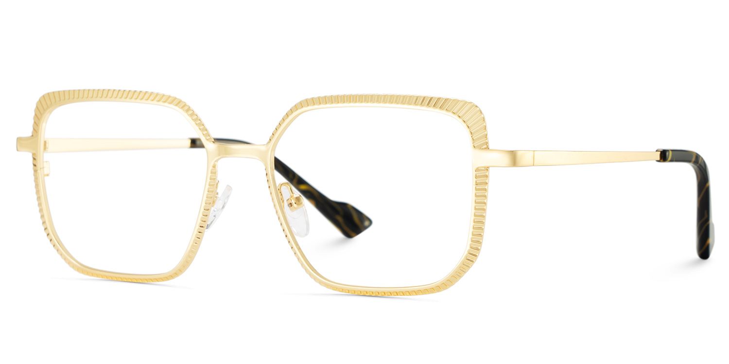 Maverick Gold Quadratisch Metall Brille4