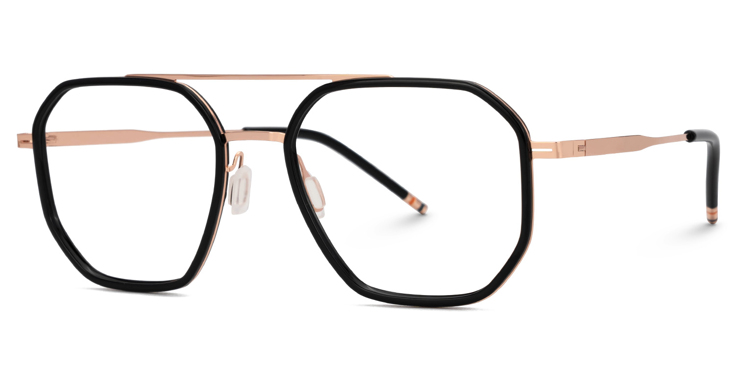 ZEELOOL Bethany Schwarz Pilot Brille