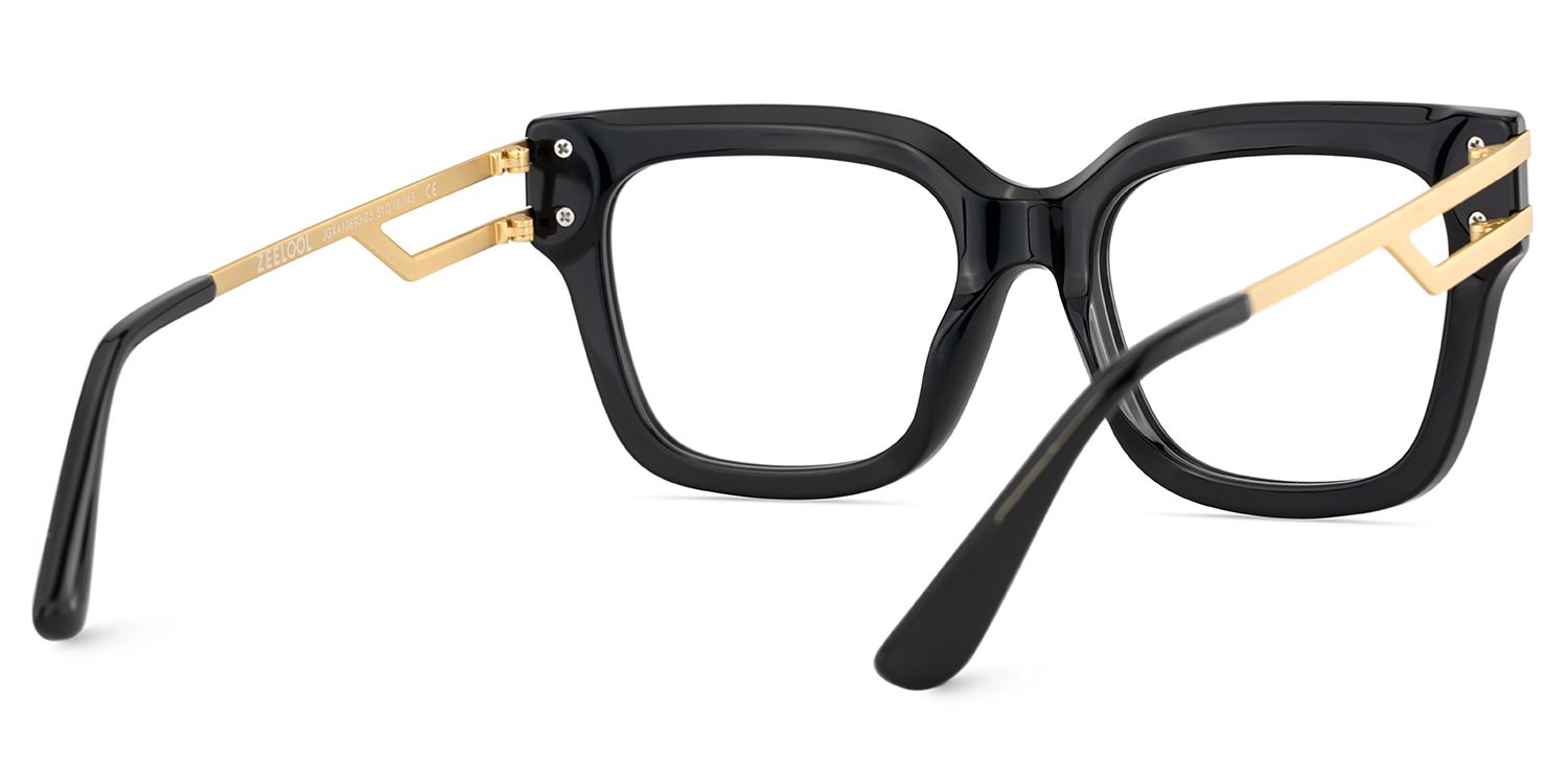 Lidia Schwarz Quadratisch Gemischte-Materialien Brille6