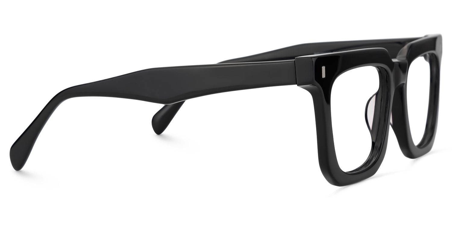 Lukas Schwarz Rechteckig Acetat Brille4