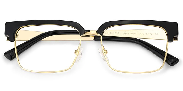 Gerena Schwarz-Gold Browline Brille