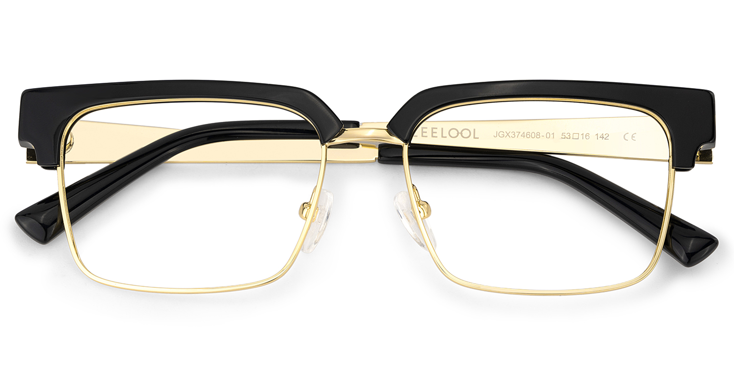 Gerena Schwarz-Gold Browline Brille