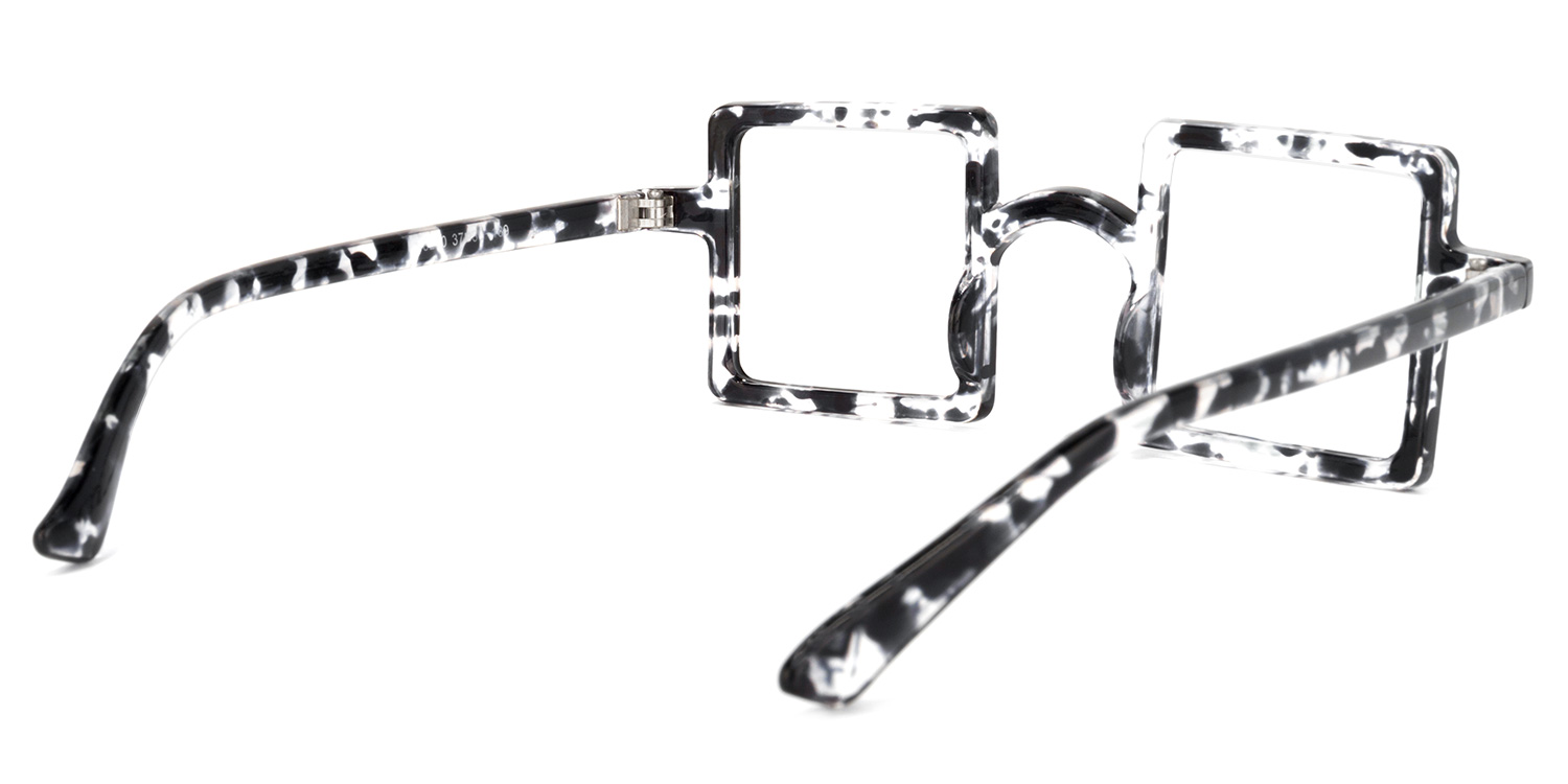 Clare Schwarz Kristall Rechteckige Brille4