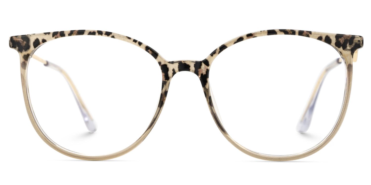 Babbage Braun-Leo Rund Gemischte-Materialien Brille1