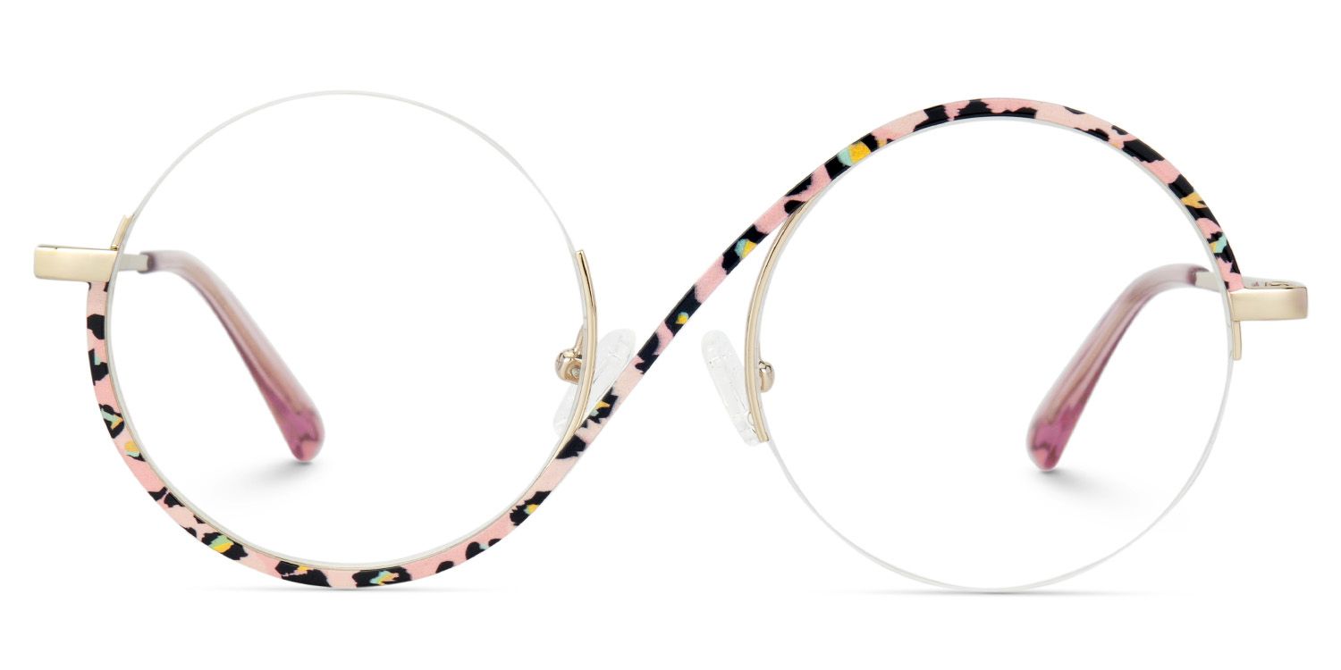Alina Blumendruck-Rosa Rund Wicked Brille0