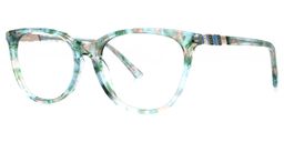 Gayla Blumendruck-Grün Cateye Brille1