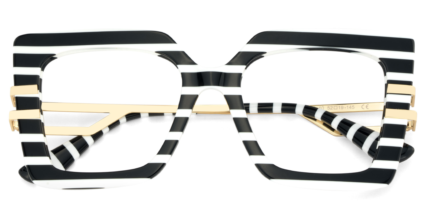 Poutine Schwarz-Weiß Quadratisch Brille4