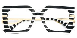 Poutine Schwarz-Weiß Quadratisch Brille1