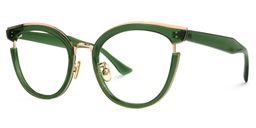 Laraine Grün-Gold Cateye Brille1