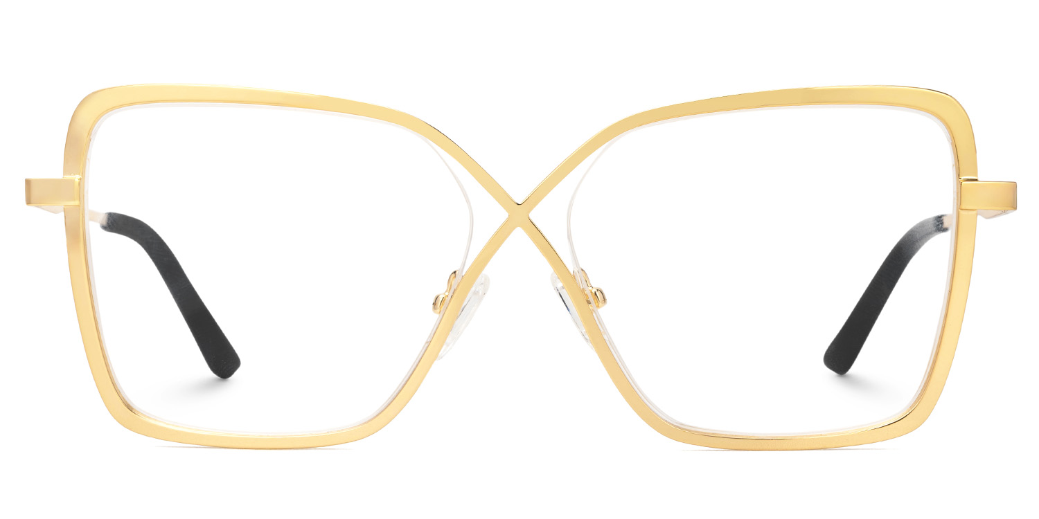 Racquel Gold Quadratisch Brille