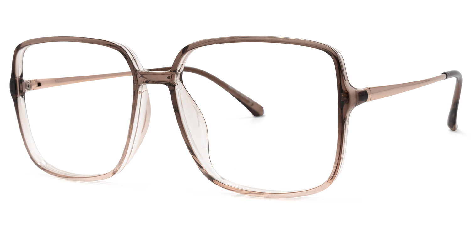 ZEELOOL Dafydd Braun Quadratisch Brille