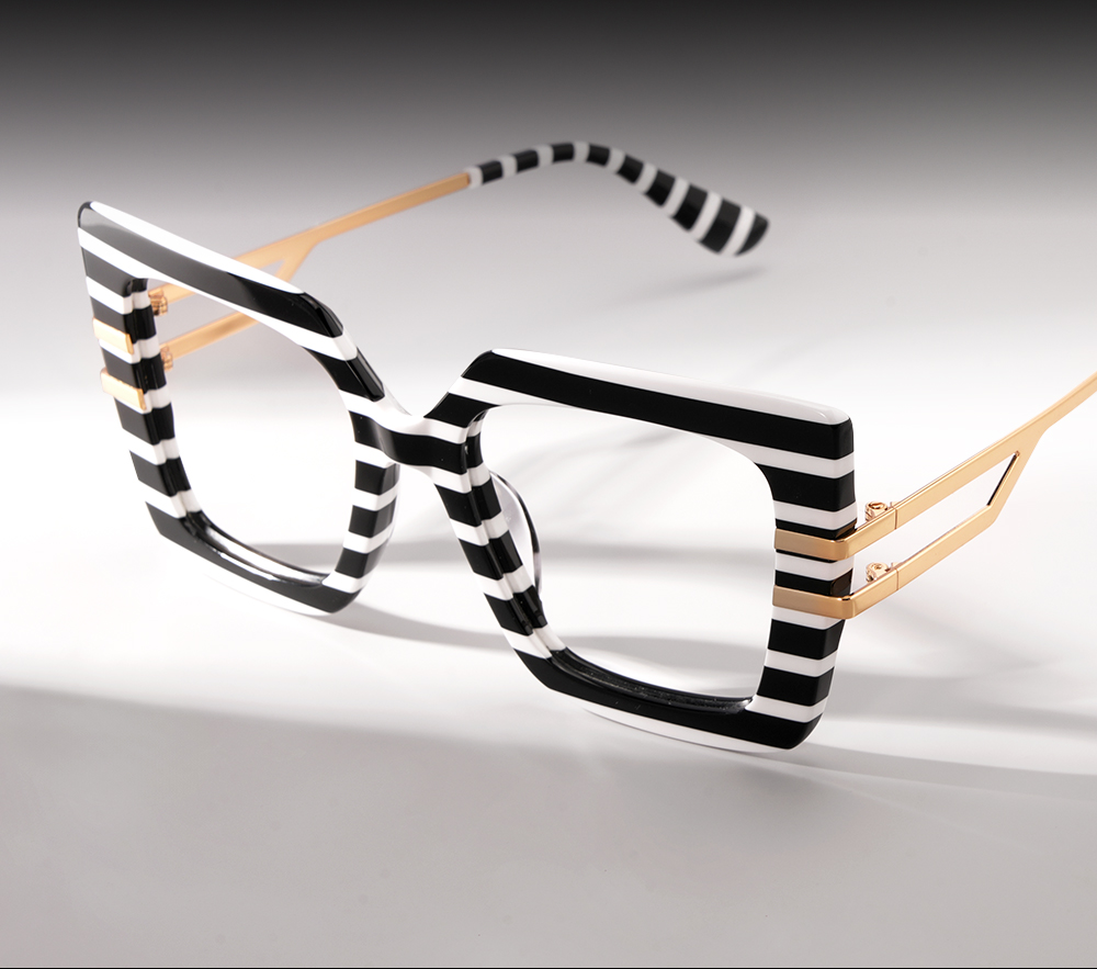 Poutine Schwarz-Weiß Quadratisch Brille
