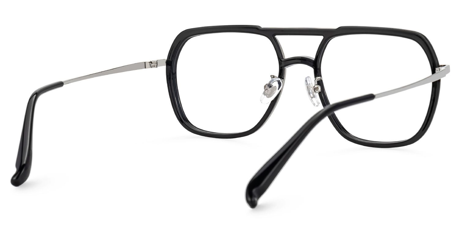 Rickey Schwarz Pilot Gemischte Materialien Brille3