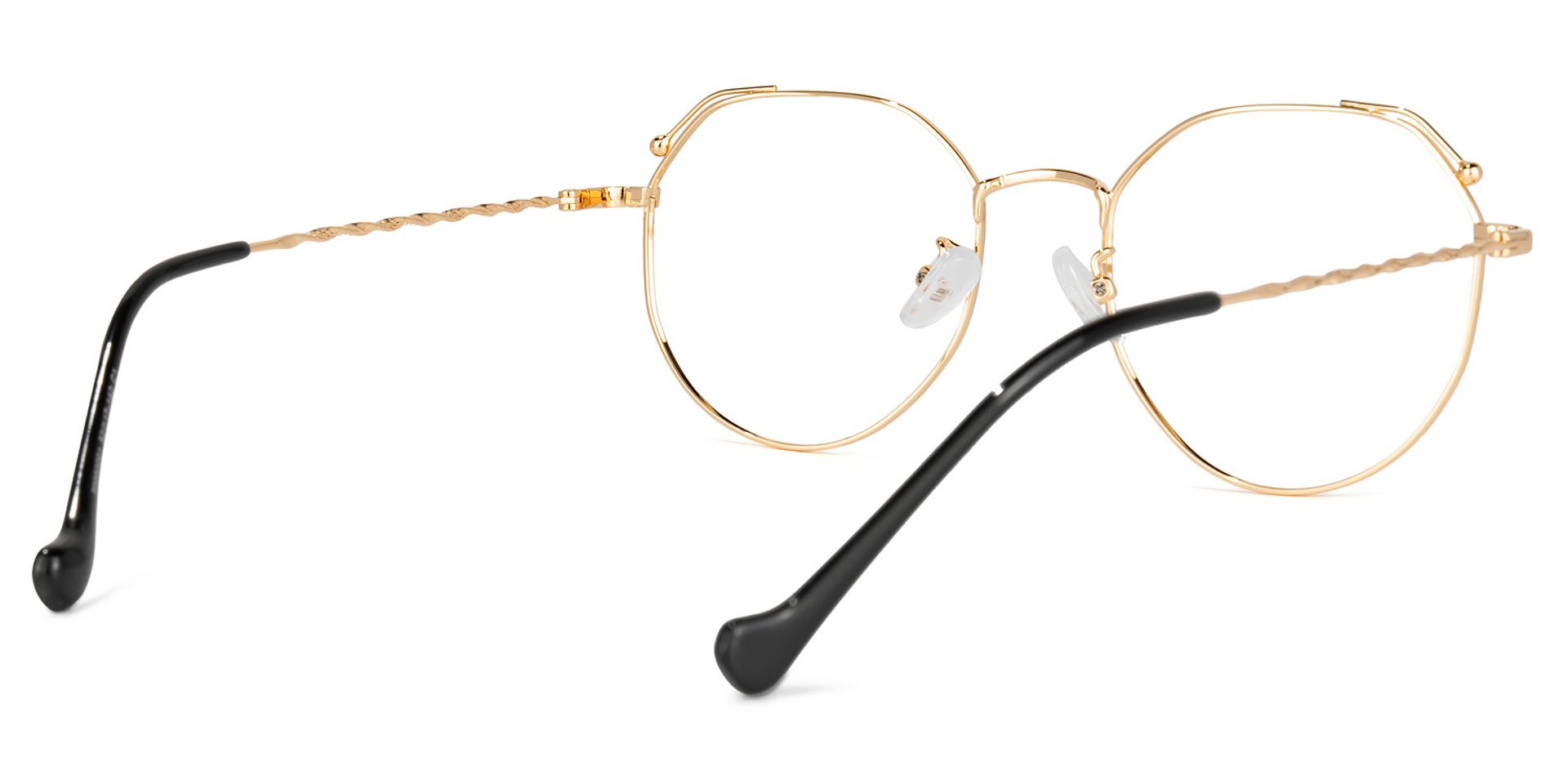 Kellee Schwarz-Gold Geometrisch Brille3
