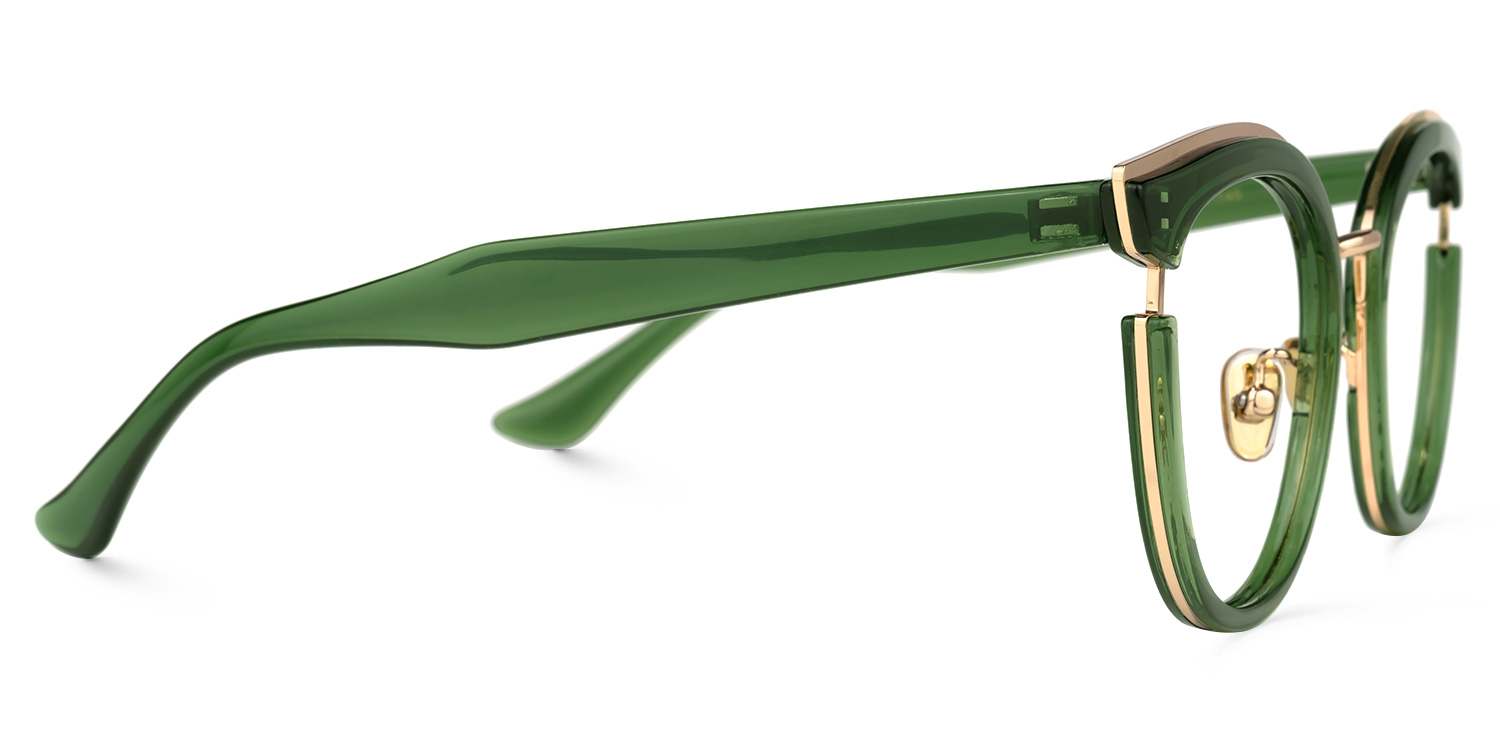 Laraine Grün-Gold Cateye Brille3