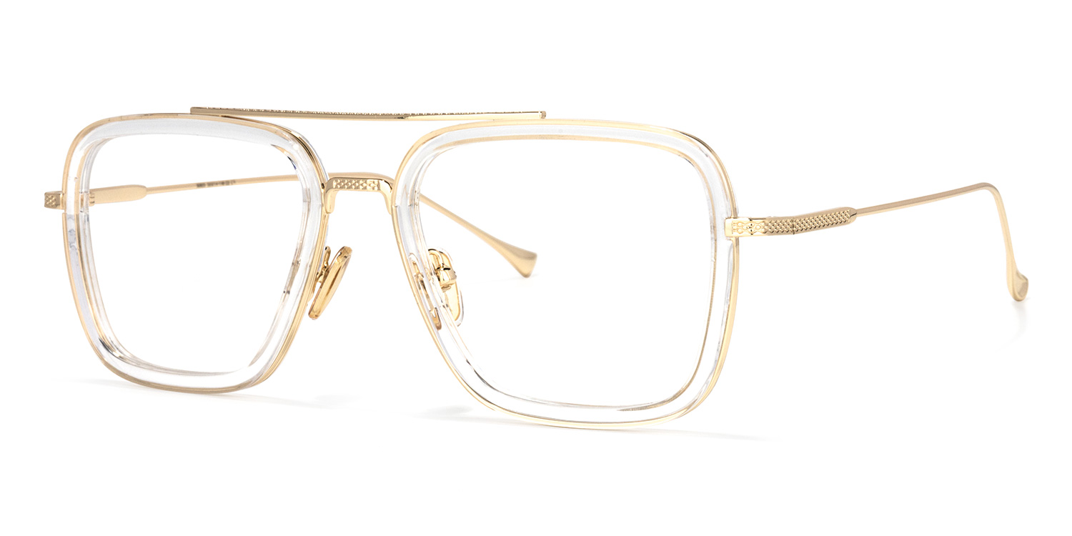 Gifford Kristall Gold Pilot Brille1