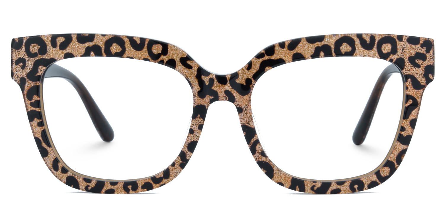 Yaniska Braun-Leo Quadratisch Brille gutes Bild